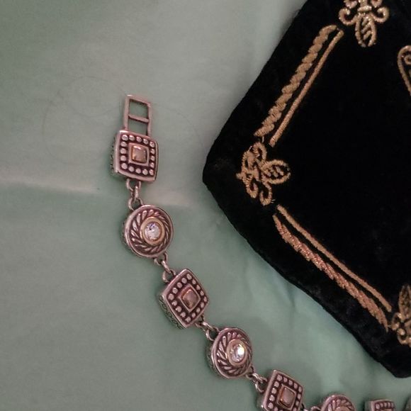 Beautiful Brighton HEIRESS Silver Plated Gold Plated Crystal Disc Link Bracelet - Picture 6 of 12